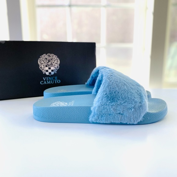 Vince Camuto | Shoes | Vince Camuto Fuzzy Slides | Poshmark